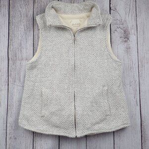 Altar'd State Womens XS Chevron Print Full Zip Sherpa Lined Vest
